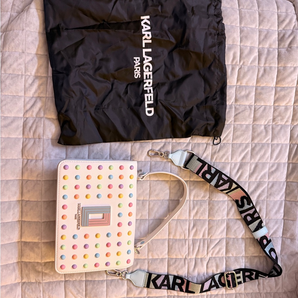 Karl Lagerfeld crossbody rainbow dots purse - Picture 10 of 10